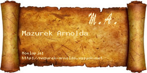 Mazurek Arnolda névjegykártya